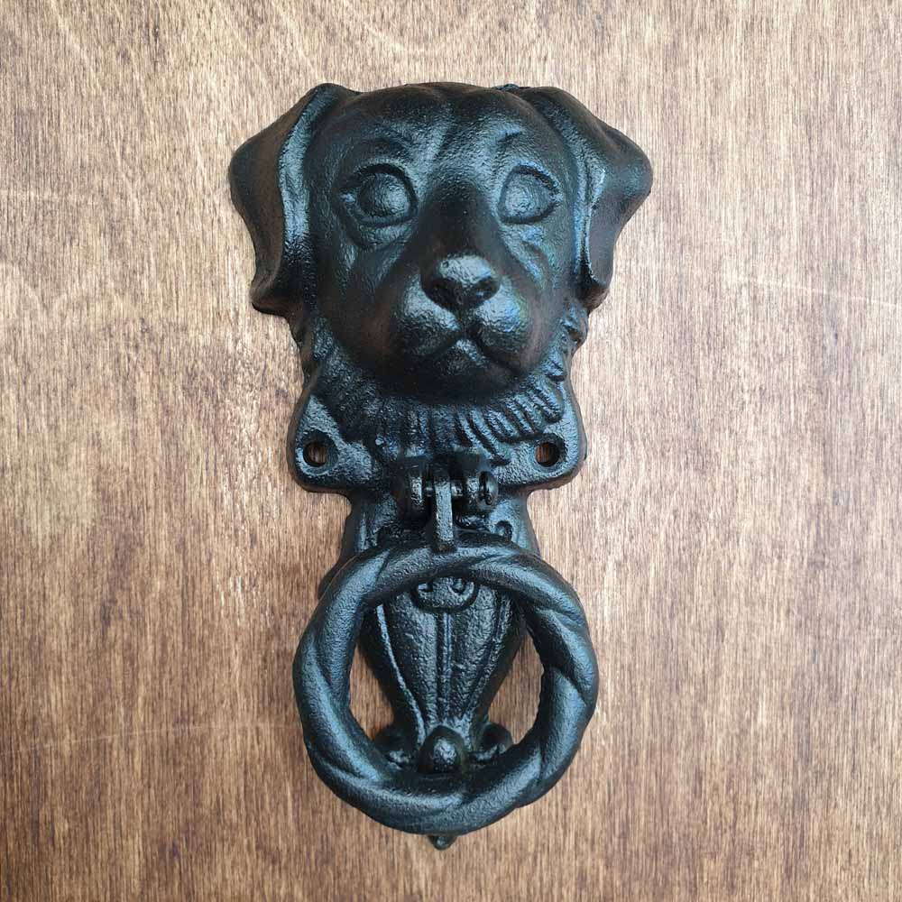 Cast Iron Door Knocker - Dog  Hooks Knobs 