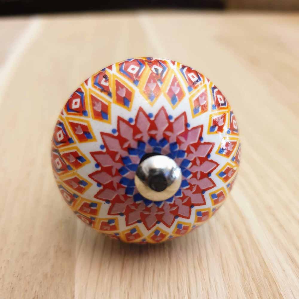 Mandala Ceramic Door / Drawer Knob  Hooks Knobs 