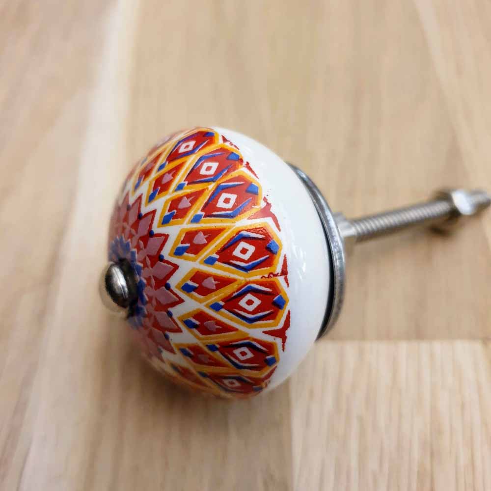 Mandala Ceramic Door / Drawer Knob  Hooks Knobs 