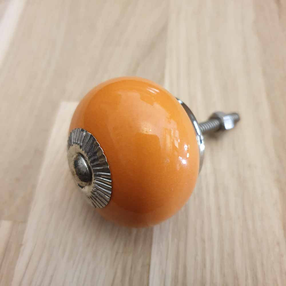 Orange Ceramic Door / Drawer Knob  Hooks Knobs 