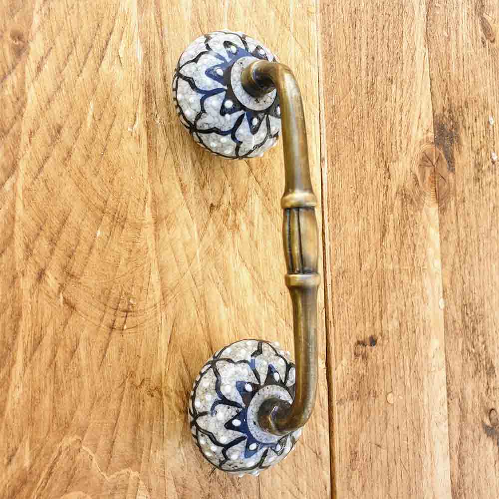 Grey Marble Ceramic Knobs Cabinet Door Handle  Hooks Knobs 