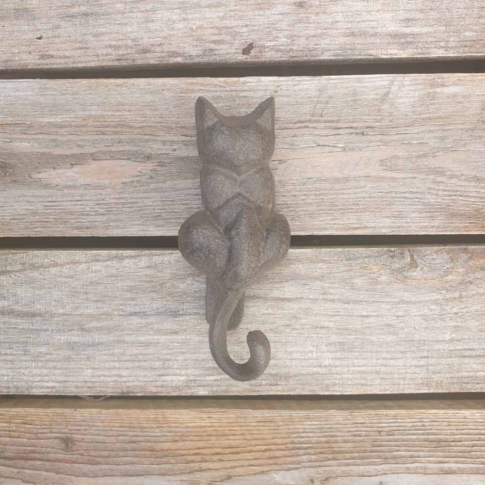 Cast Iron Door Knocker - Cat  Hooks Knobs 