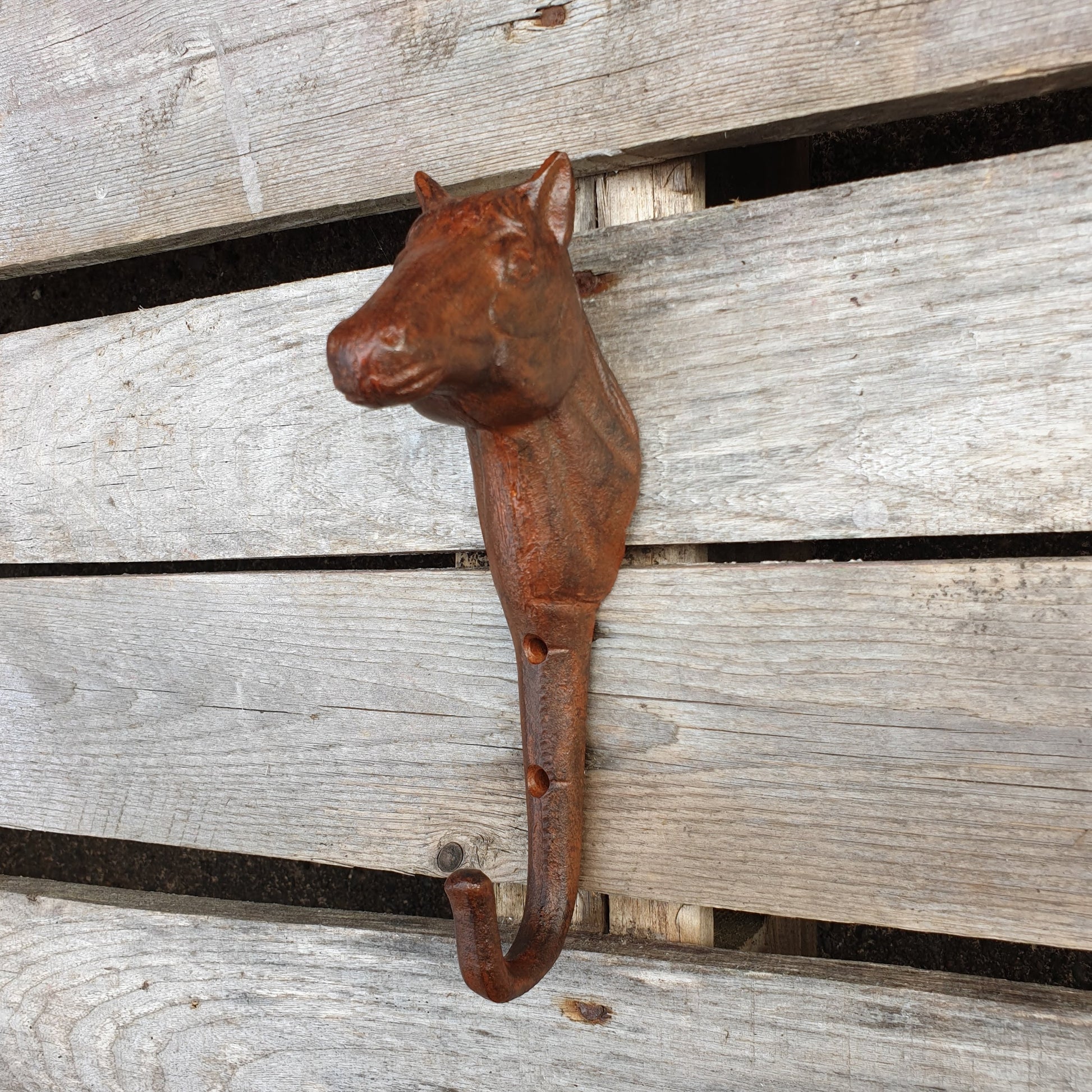 Large Cast Iron Horse Head Hook  Hooks Knobs 