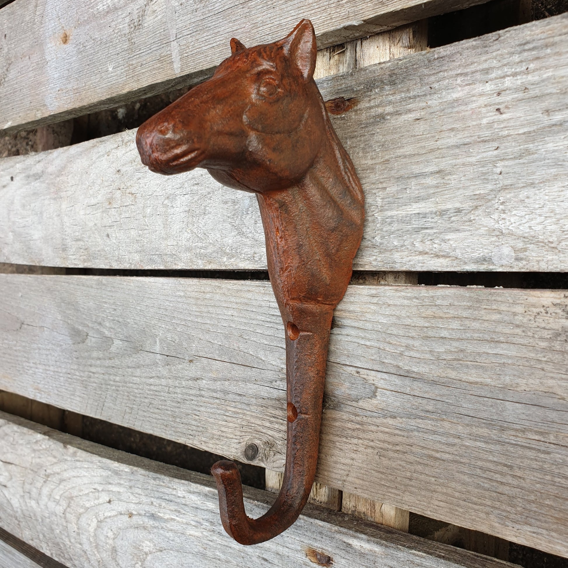 Large Cast Iron Horse Head Hook  Hooks Knobs 