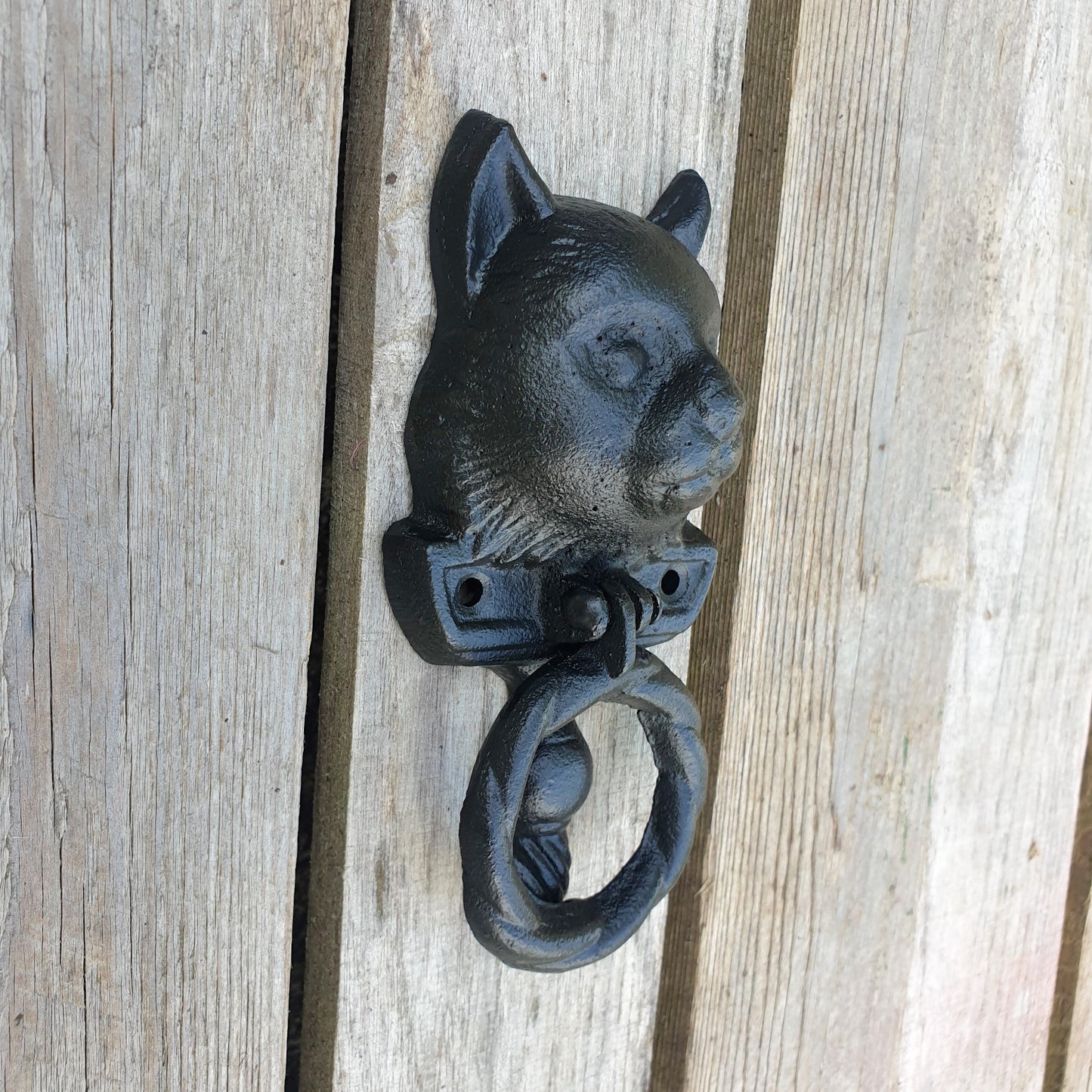 Cast Iron Door Knocker - Cat  Hooks Knobs 