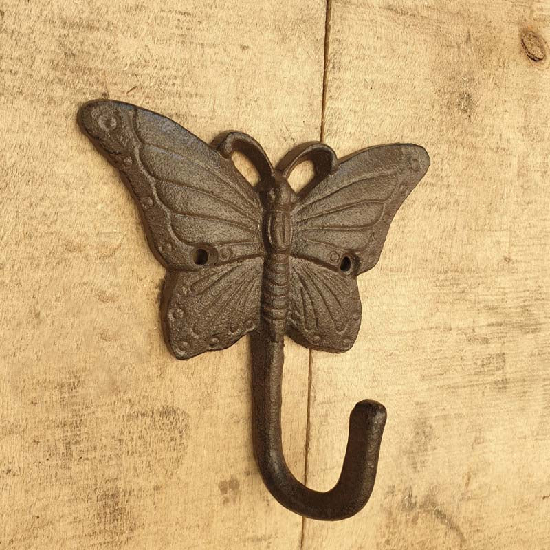 Cast Iron Butterfly Single Hook  Hooks Knobs 