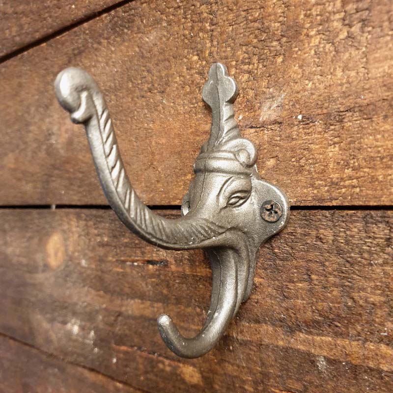 Elephant Single Wall Hook - Ganesha  Hooks Knobs 