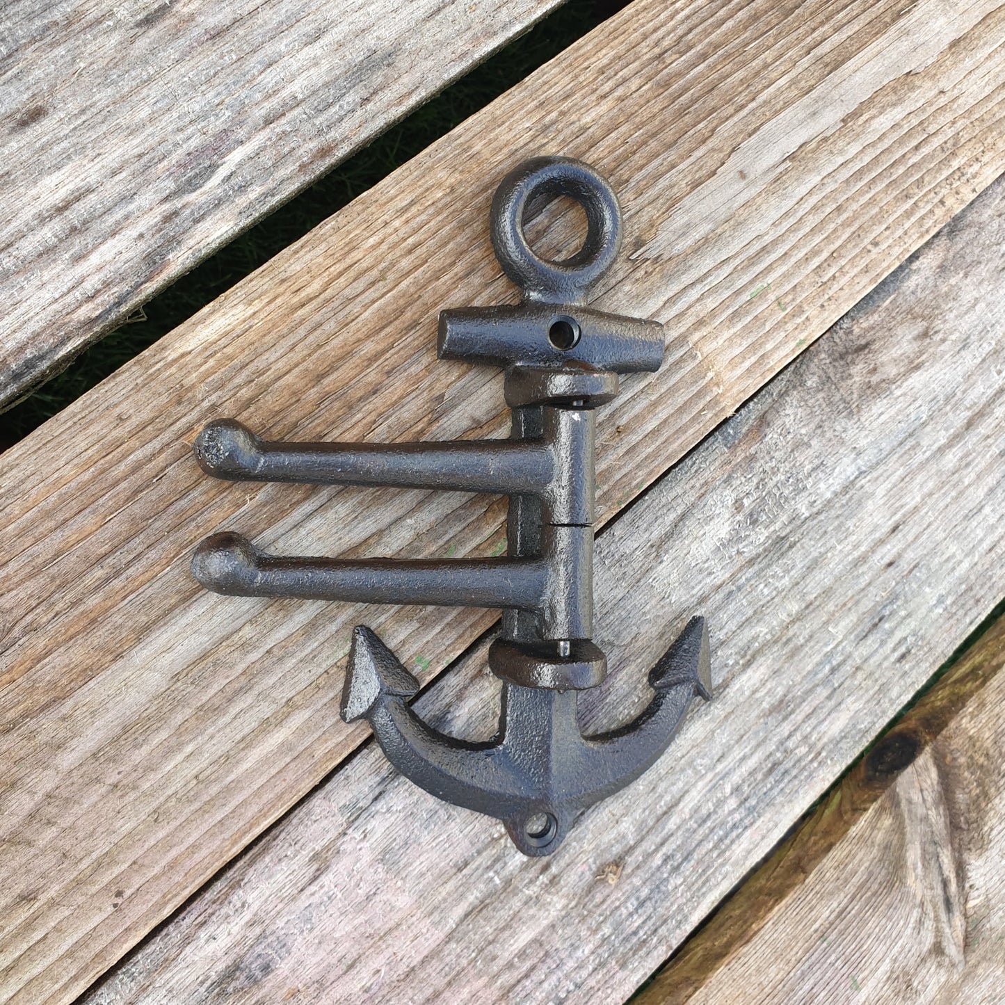 Cast Iron Anchor Hook - 2 Swinging Hooks  Hooks Knobs 