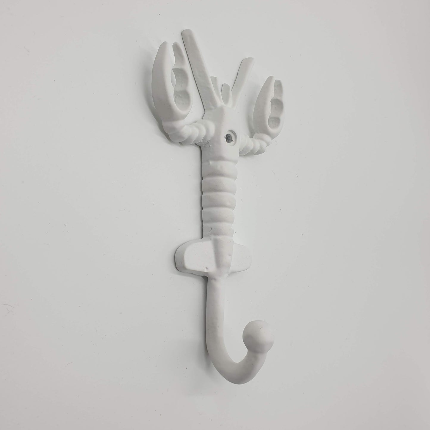 White Lobster Single Wall Hook  Hooks Knobs 