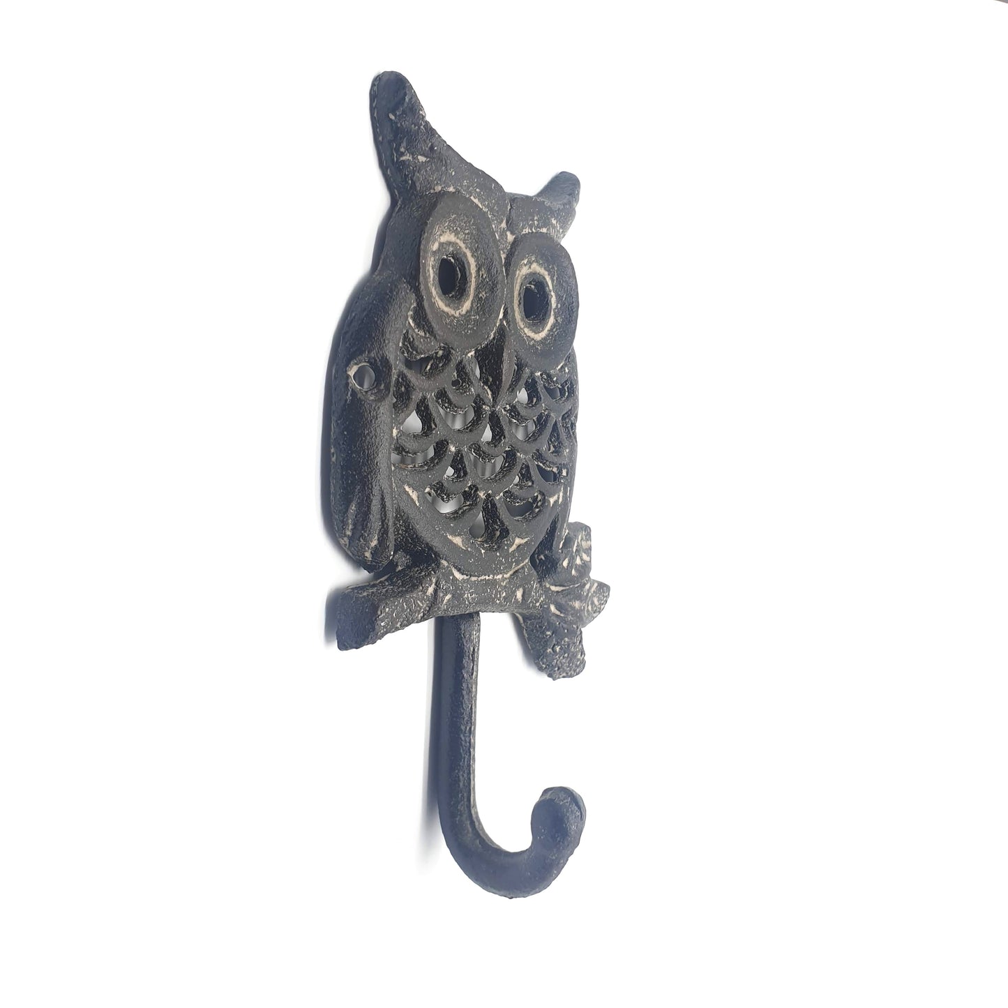 Cast Iron Owl Wall Hook  Hooks Knobs 
