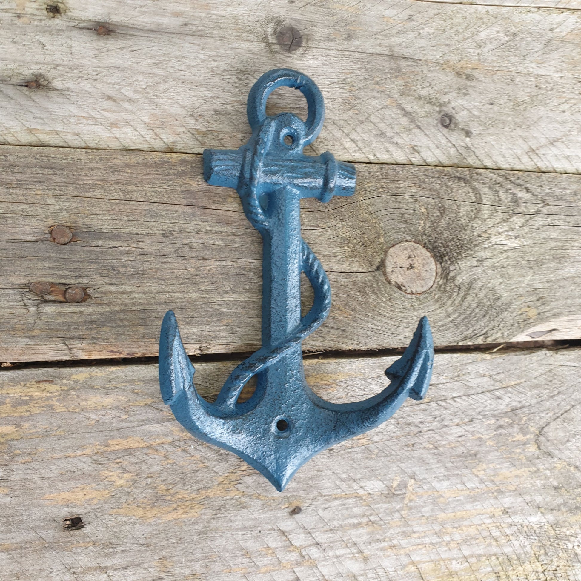 Cast Iron Blue Anchor Hook  Hooks Knobs 