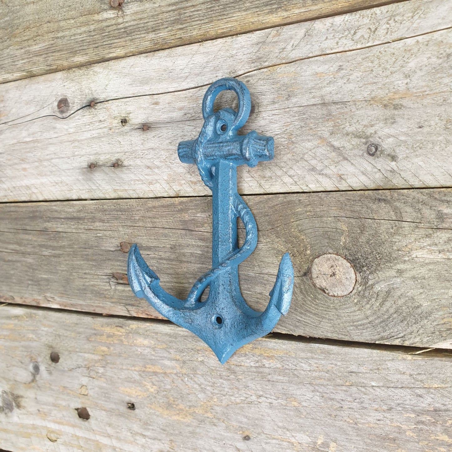 Cast Iron Blue Anchor Hook  Hooks Knobs 