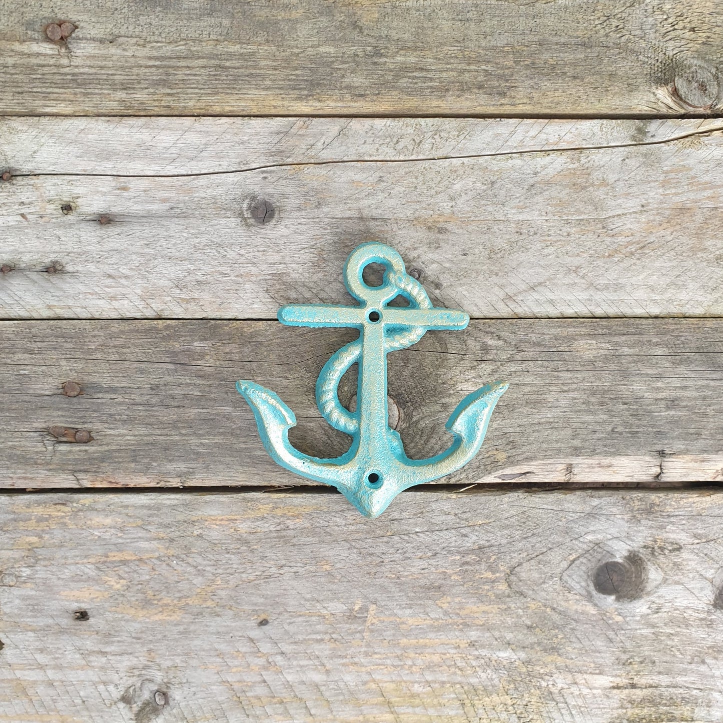Cast Iron Turquoise Anchor Hook  Hooks Knobs 