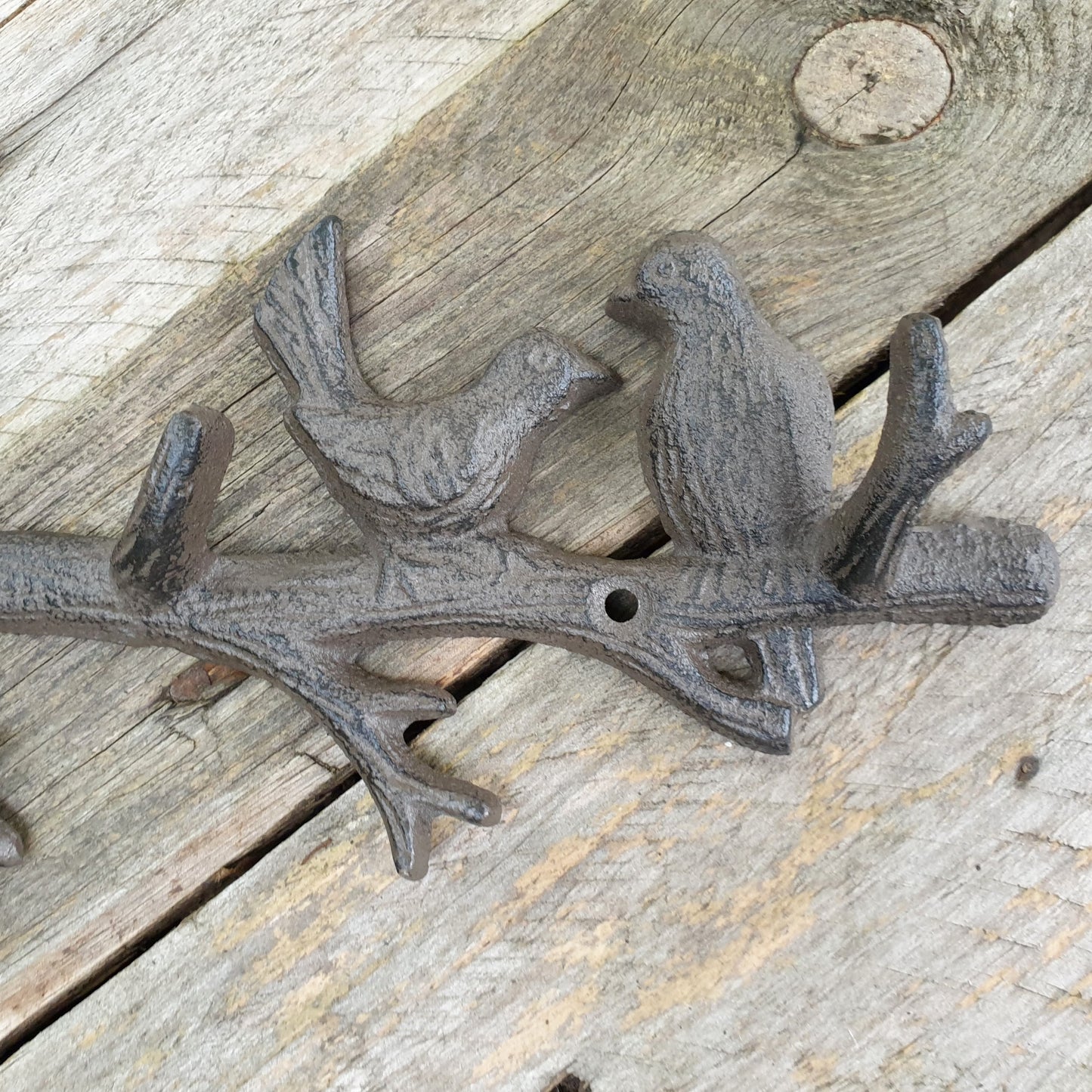 Cast Iron Birds on Branch Wall Hook  Hooks Knobs 