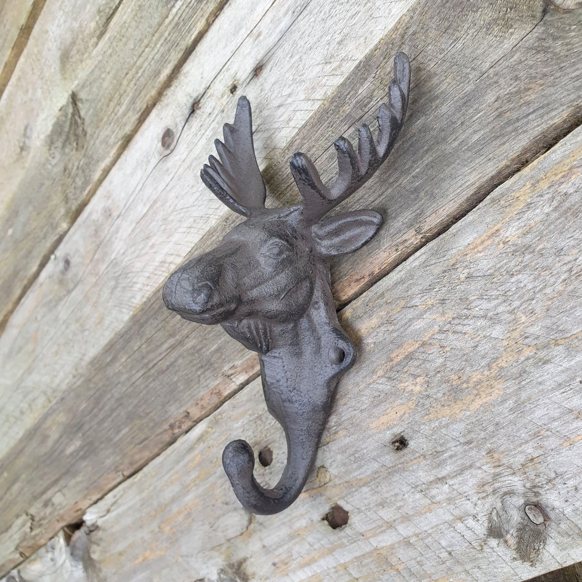 Cast Iron Stag / Moose Head Hook  Hooks Knobs 