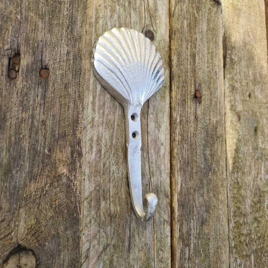 Sea Shell Wall Hook - Silver finish Hooks Knobs
