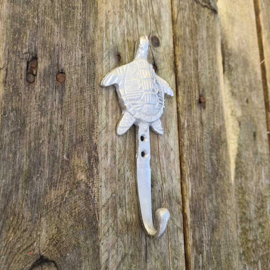 Turtle Wall Hook - Silver Hooks Knobs