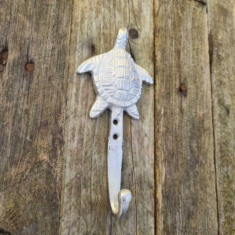 Turtle Wall Hook - Silver Hooks Knobs