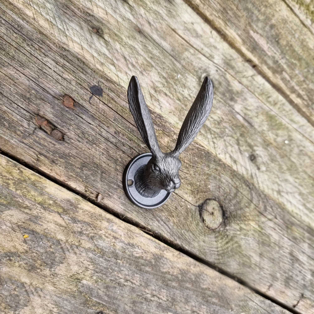 Hare Head Hook - Pewter Hooks Knobs