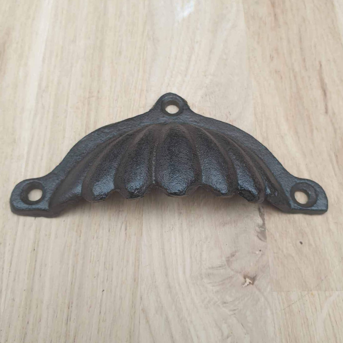 Rustic Cast Iron Shell Cup Handle - HK35H09  Hooks Knobs 