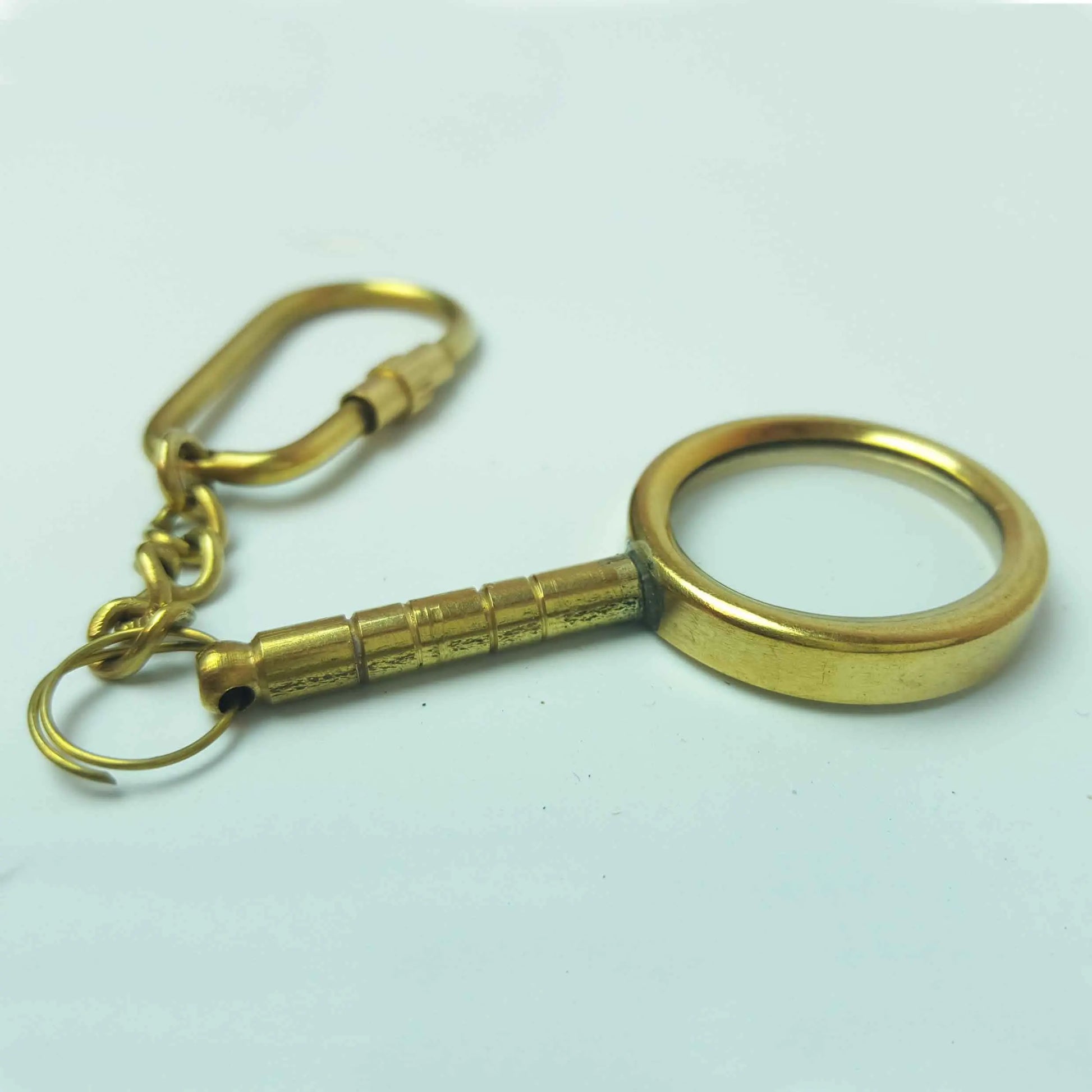 Eye Glass Magnifying Glass Solid Brass Nautical Keyring  Hooks Knobs 