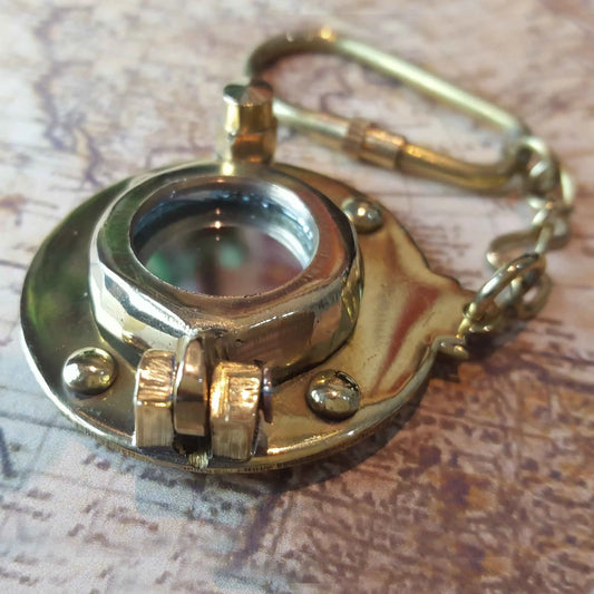 Porthole Bull's-eye Solid Brass Nautical Keyring  Hooks Knobs 